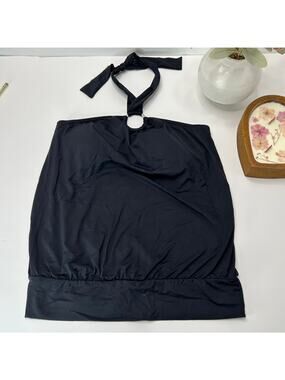 Michael Michael Kors Persimmon Cruise Swimsuit Tankini Top Black Women Small NWT